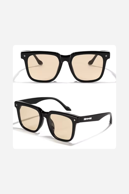 Black Frame Glasses with Clear Tan Lenses – Effortlessly Chic